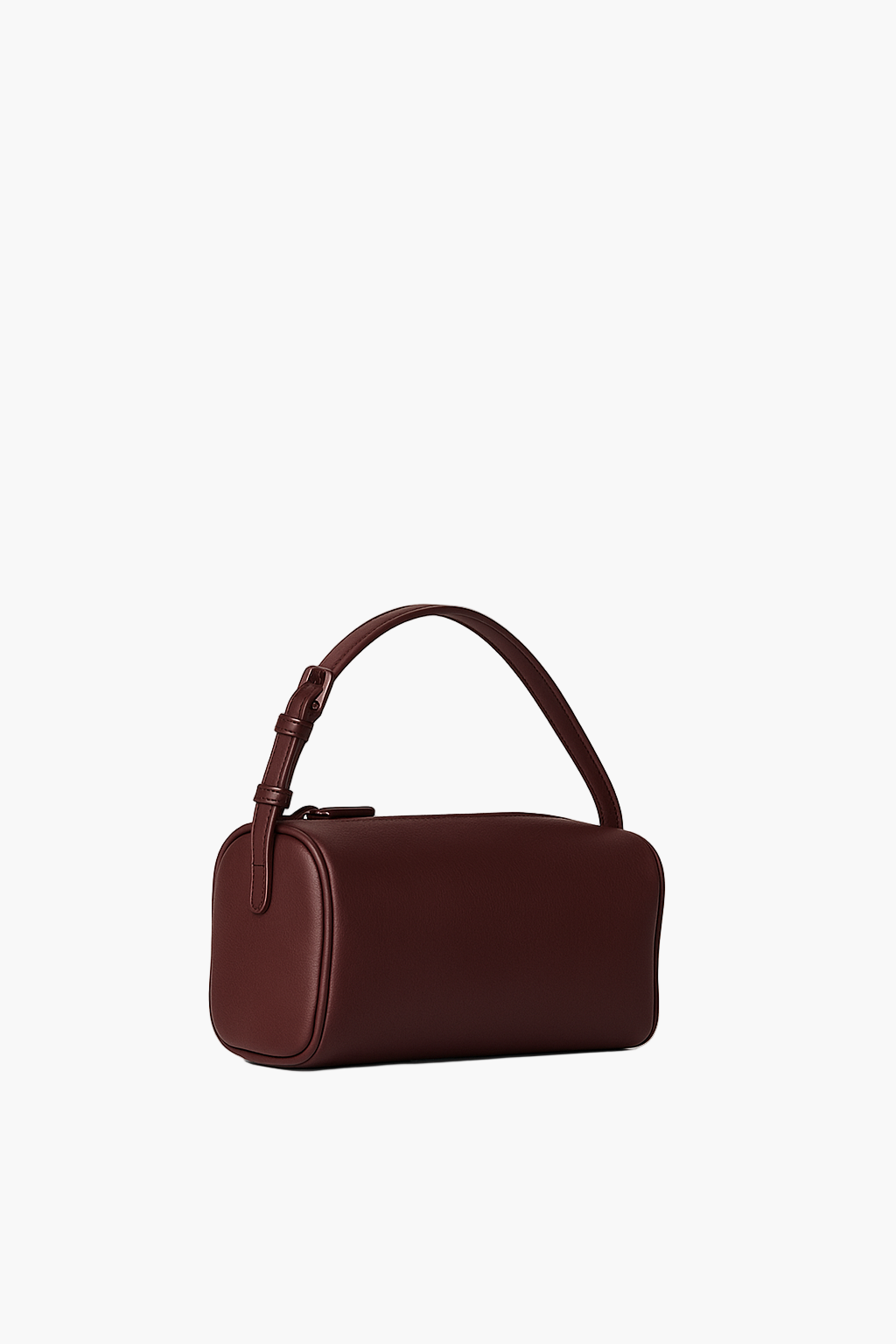 Varo 90s vegan leather mini burgundy structured handbag in grain texture