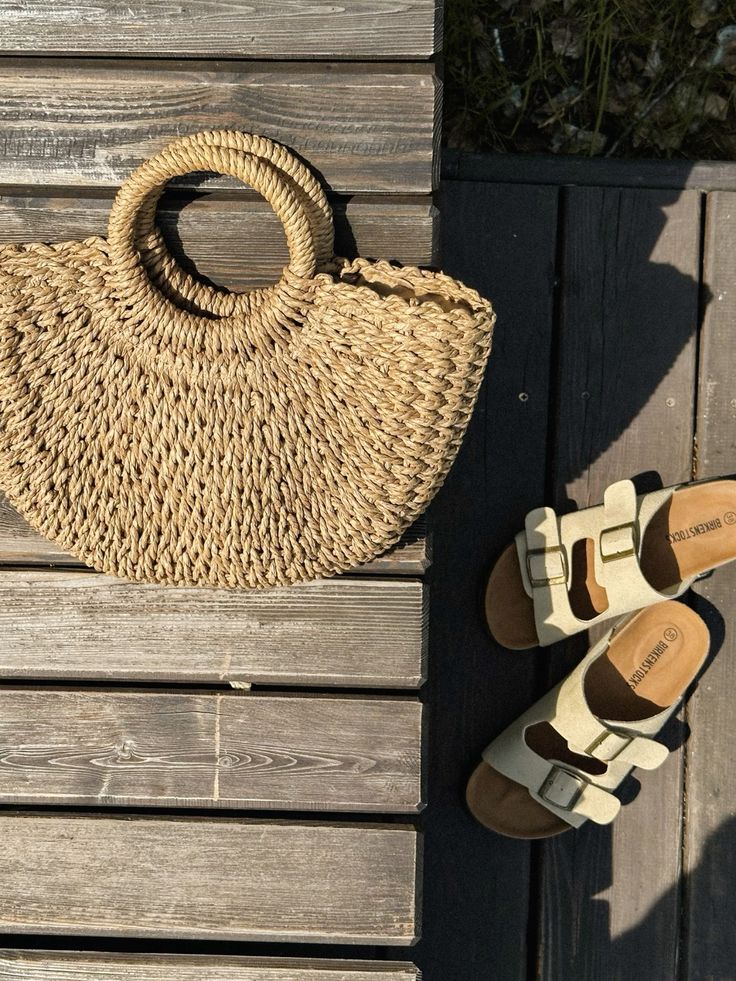 Crescent Straw Bag