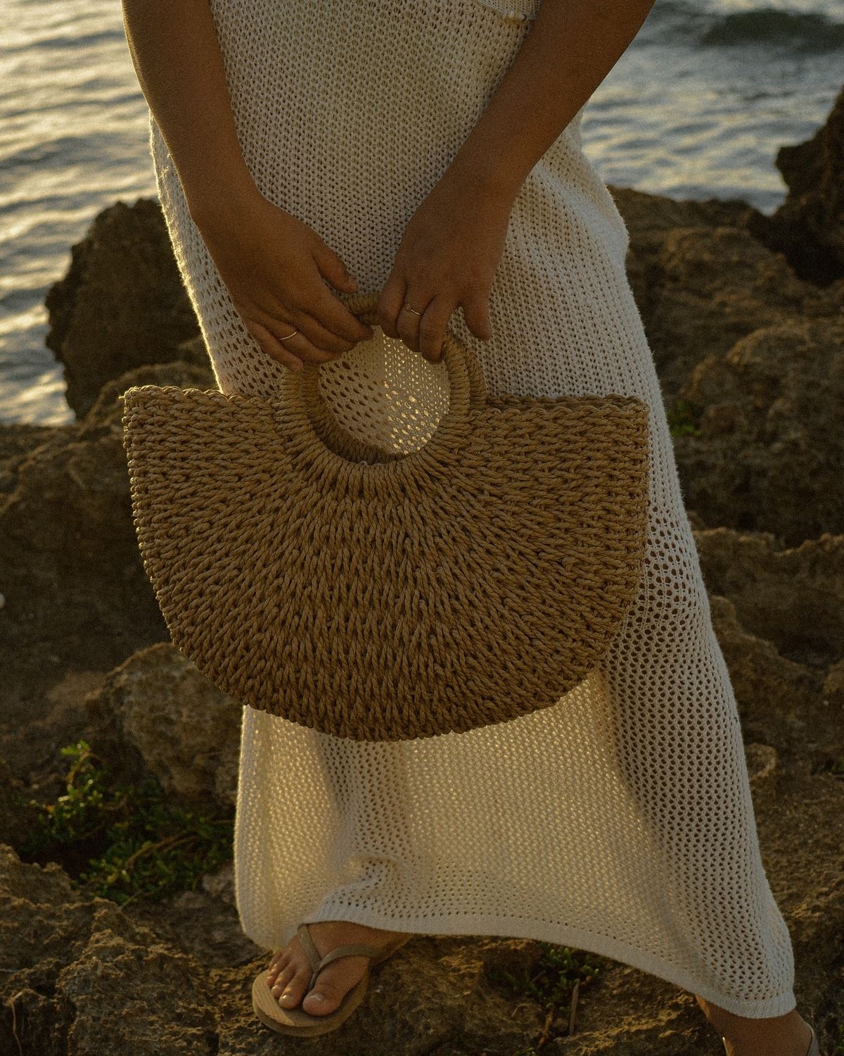 Crescent Straw Bag