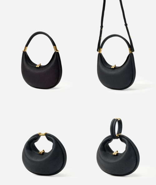 crescent shoulder bag black women elegant gold hardware 4 styles 