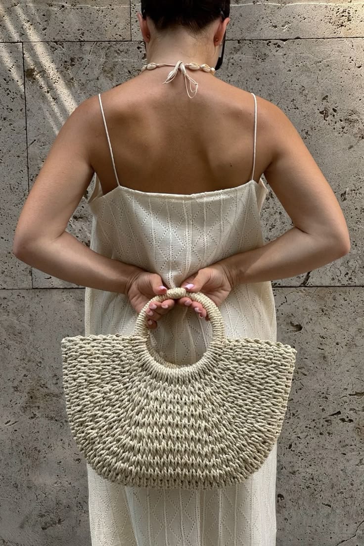 Crescent Straw Bag