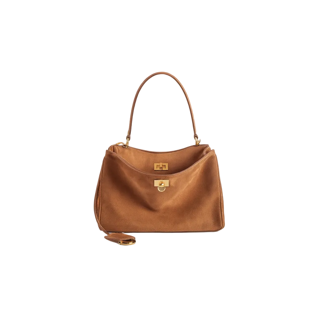 balancia Suede Shoulder Bag