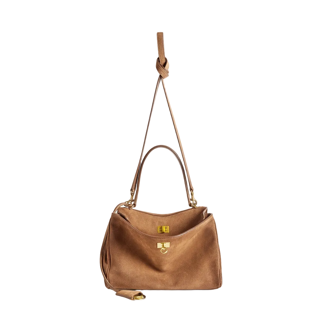 balancia Suede Shoulder Bag