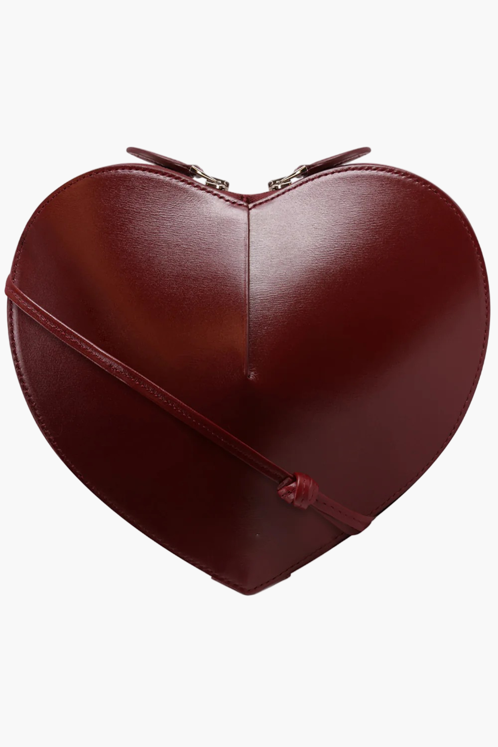 heart shaped bag burgundy women structured leather elegant evening