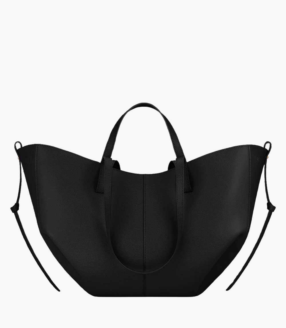 winged tote bag black medium women structured leather everyday