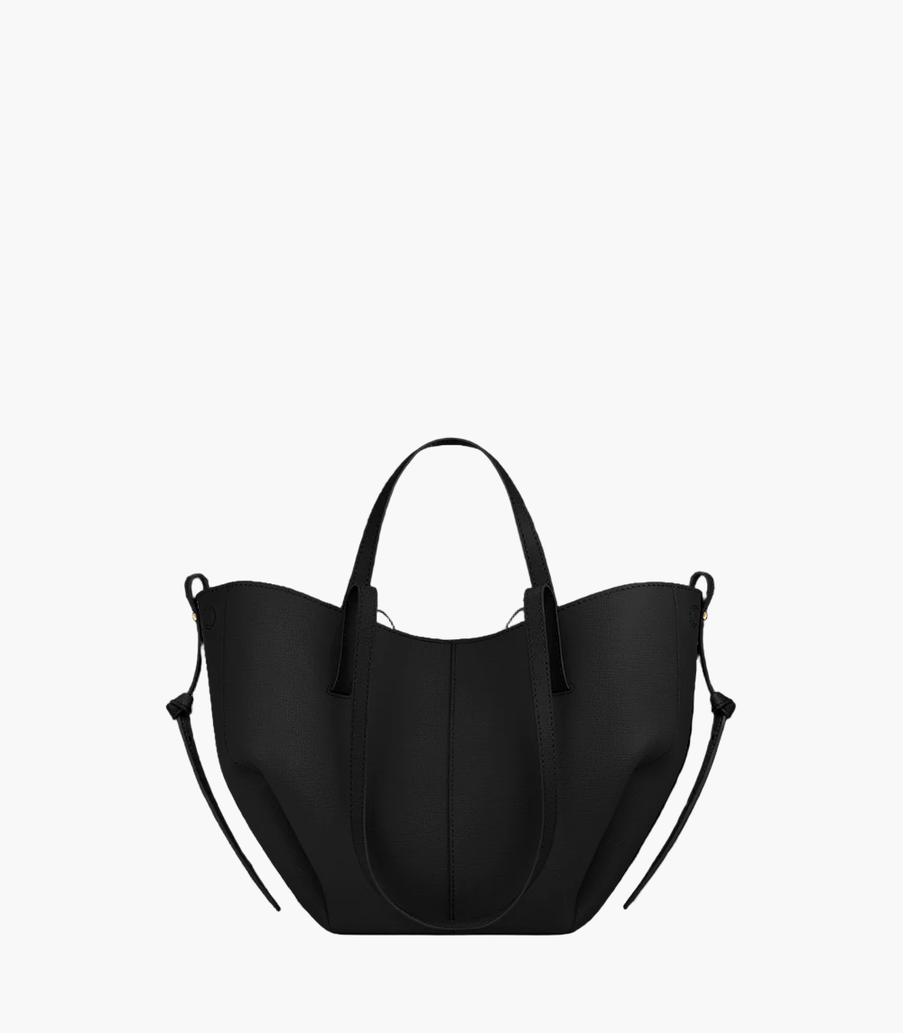 winged tote bag black small women sculptural leather elegant