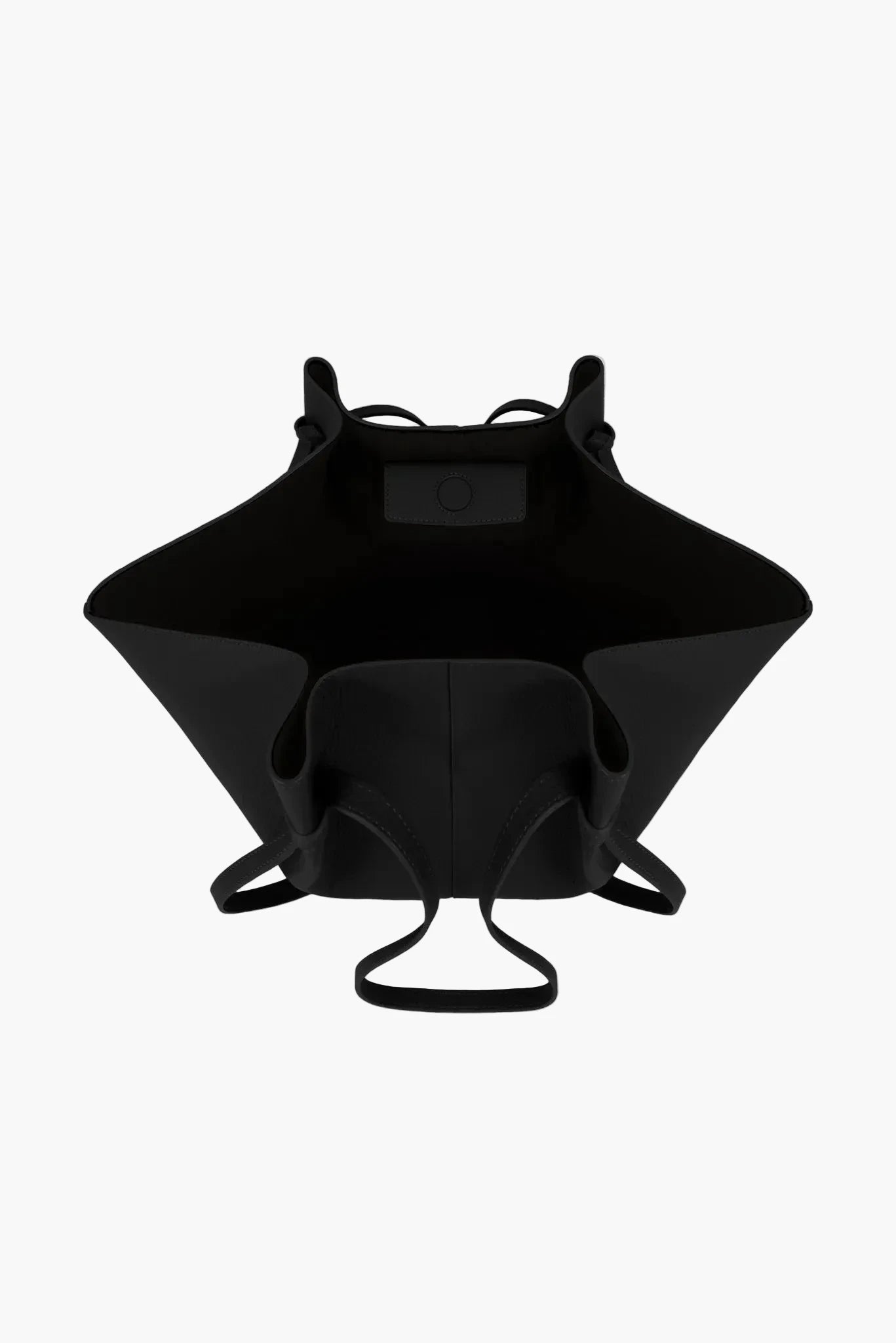 knotted tote bag black open interior women spacious laptop bag