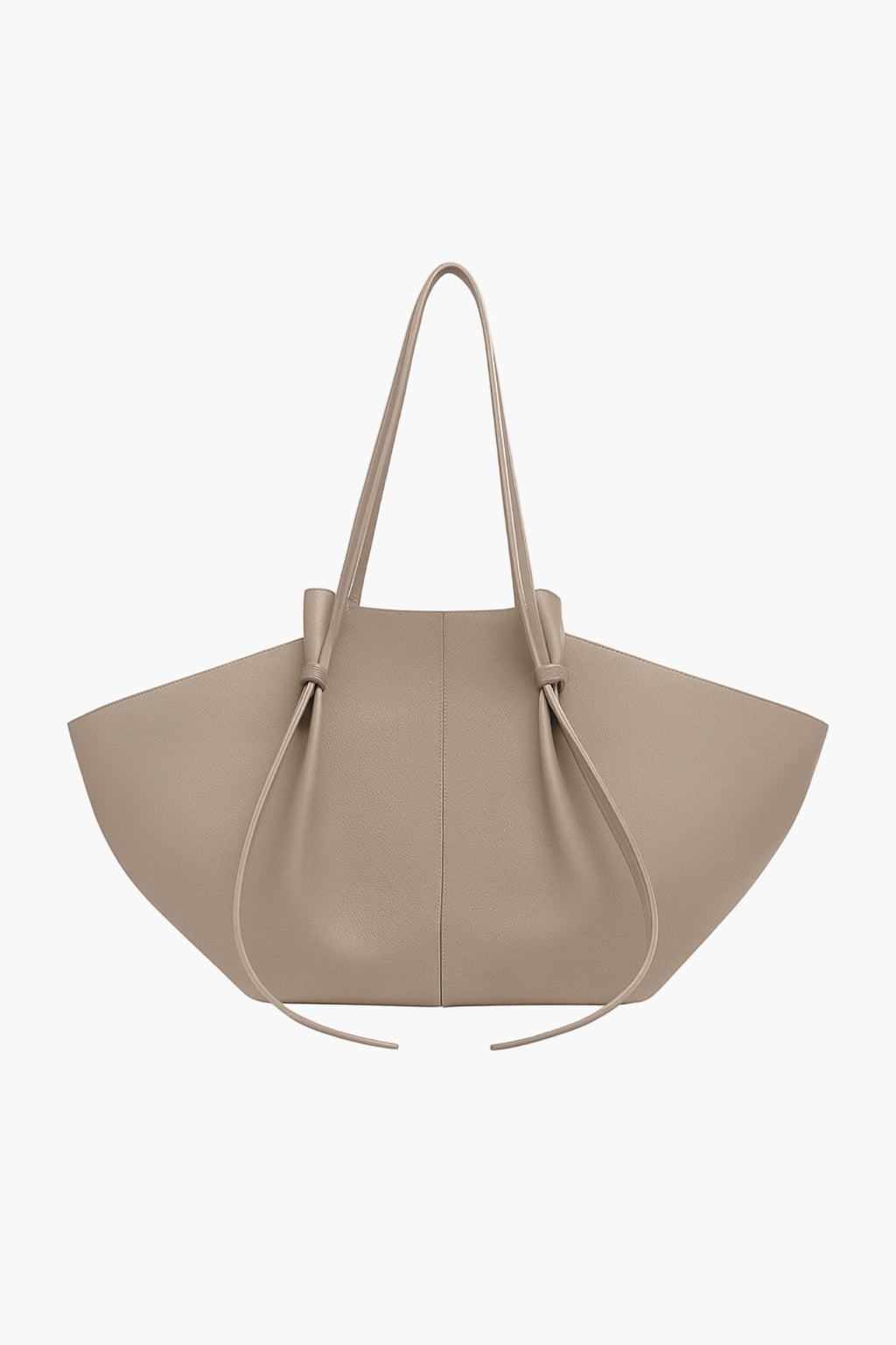 knotted tote bag taupe women leather neutral oversized elegant