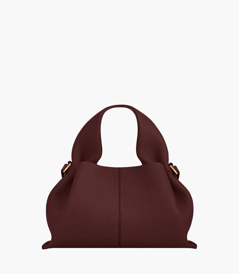 burgundy convertible handbag mini women sculptural leather