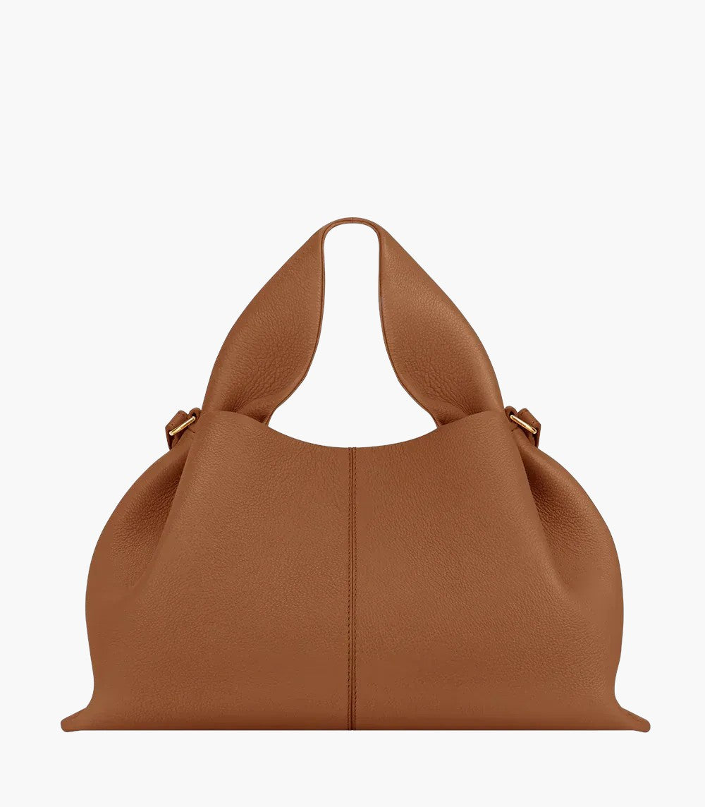 sculptural handbag brown women top handle elegant