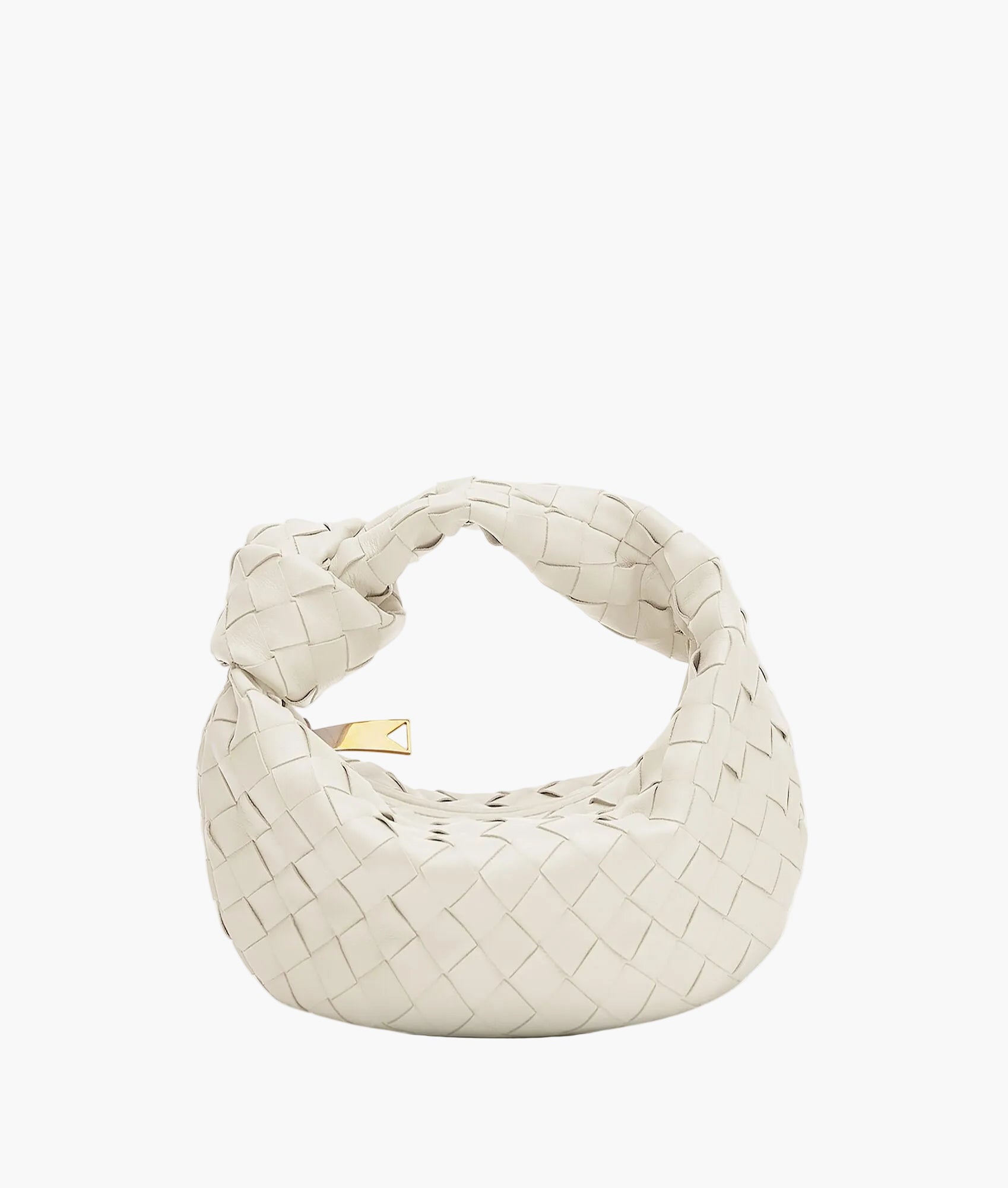 woven mini top handle bag chalk women sculptural neutral