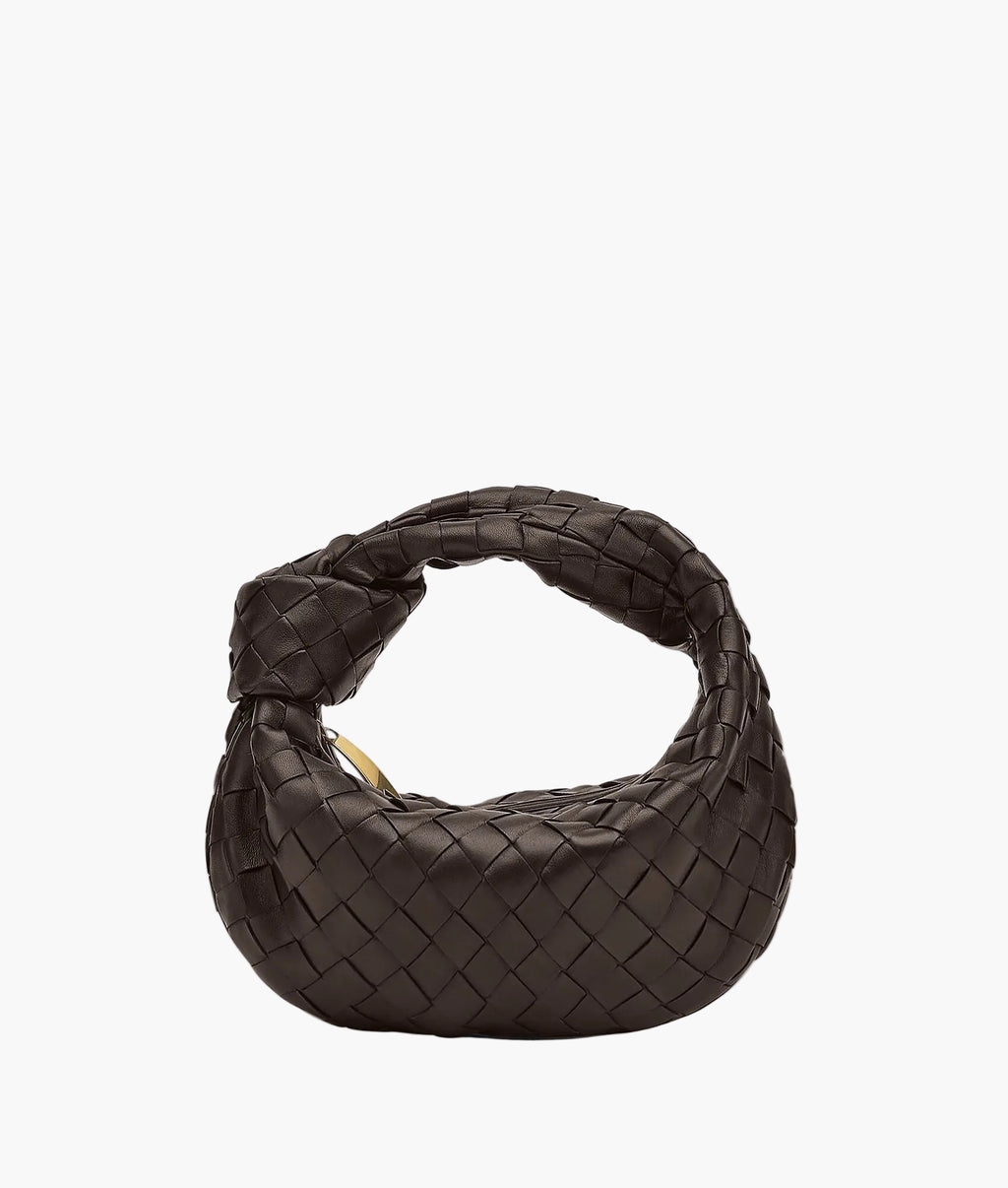 woven mini top handle bag fondant brown women sculptural elegant