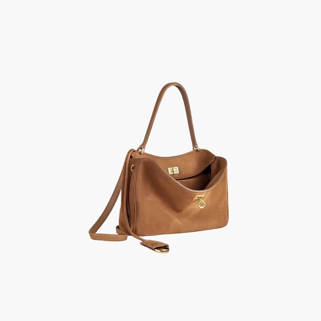 gold hardware suede shoulder bag detail women luxury