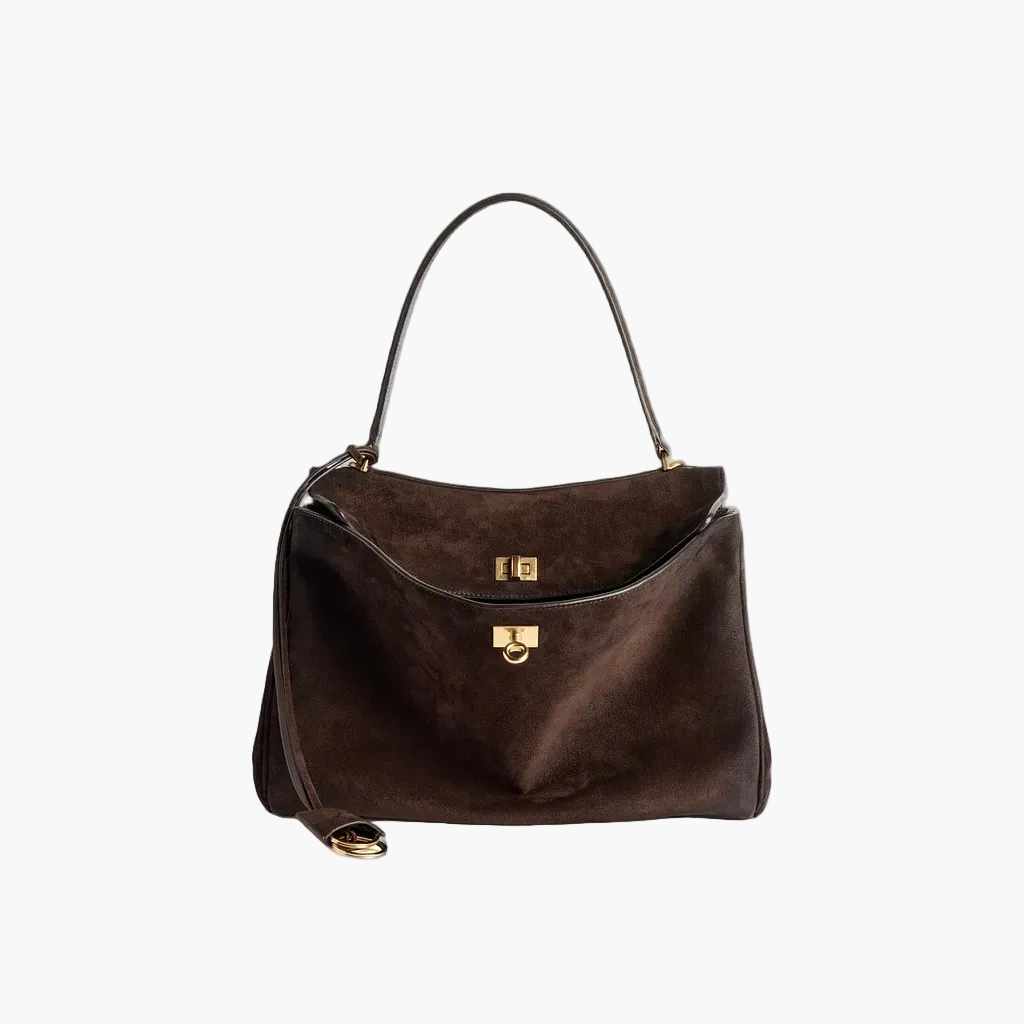 dark brown suede shoulder bag women everyday elegant