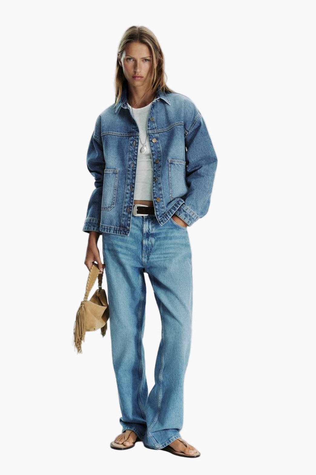 women wearing sand fringe suede shoulder bag jeans street style boho